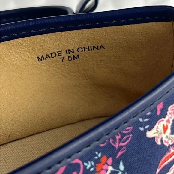 Talbots India Ink Multi Izzy Toe Cap Espadrille Flats Canvas Paisley Blue Sz 7.5 - Picture 15 of 16